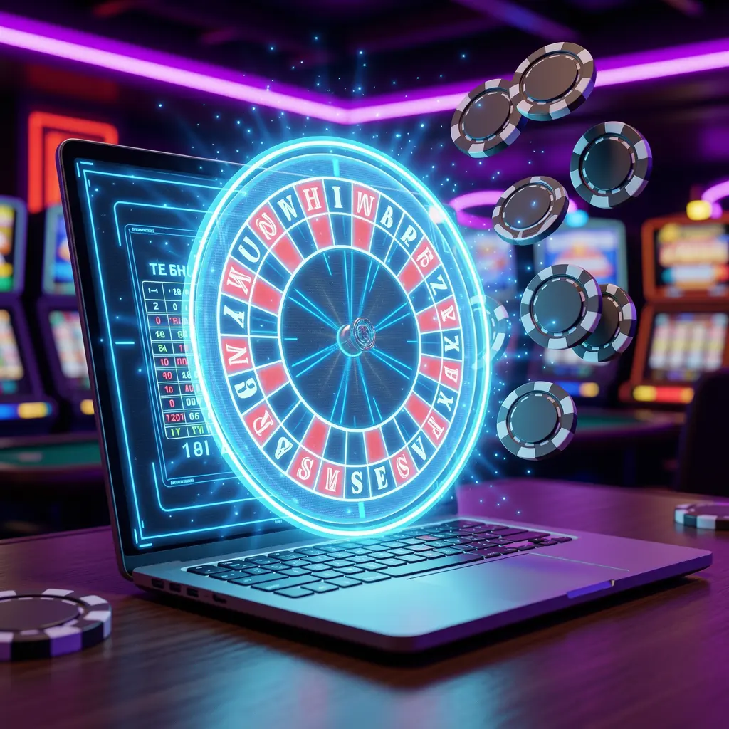 Casinuu – Experience thrilling roulette action designed for Mexican players A glowing roulette wheel with floating red and blue chips on a modern gaming interface representing dynamic casino action available at Casinuu in Mexico